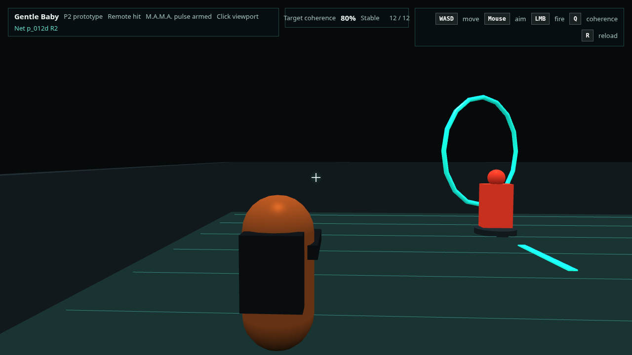 Second browser view from the current prototype after a hit on the shared training target.